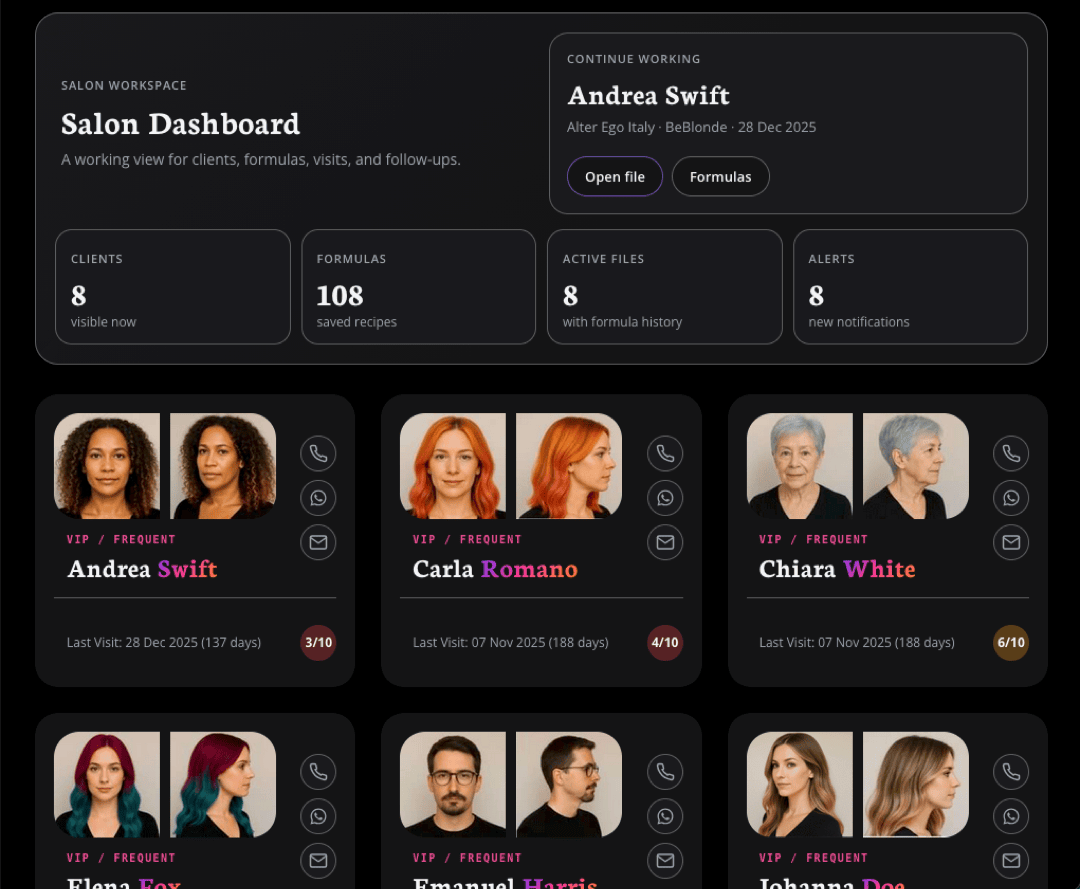 HairColorGPT — dashboard del salone
